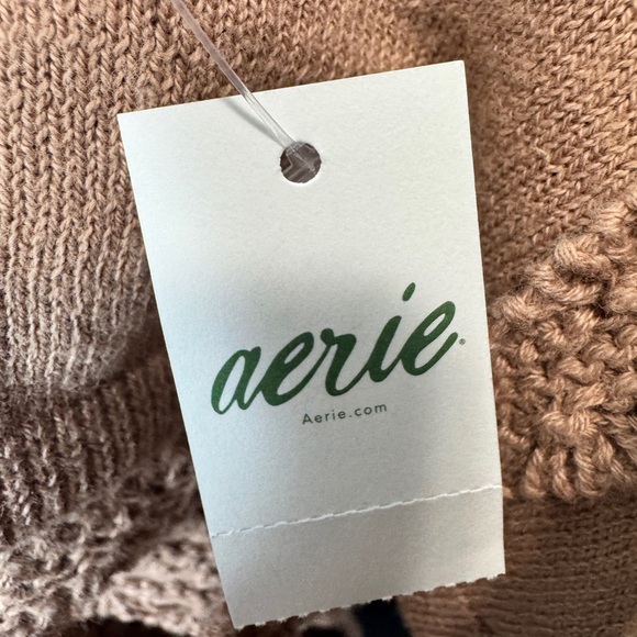 Aerie Crochet Knit Crop Top Tan - Picture 4 of 12